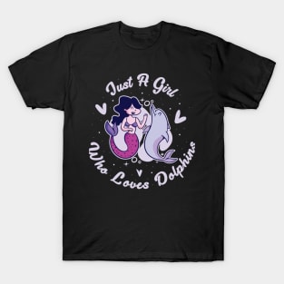 Just A Girl Who Loves Dolphins Funny Dolphin Gift classique T-Shirt